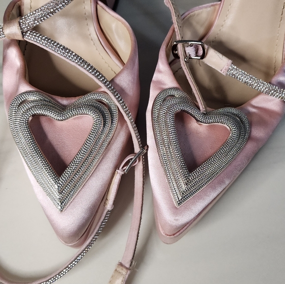 Zara Pink Rhinestone Heart High Heels - Picture 4 of 7